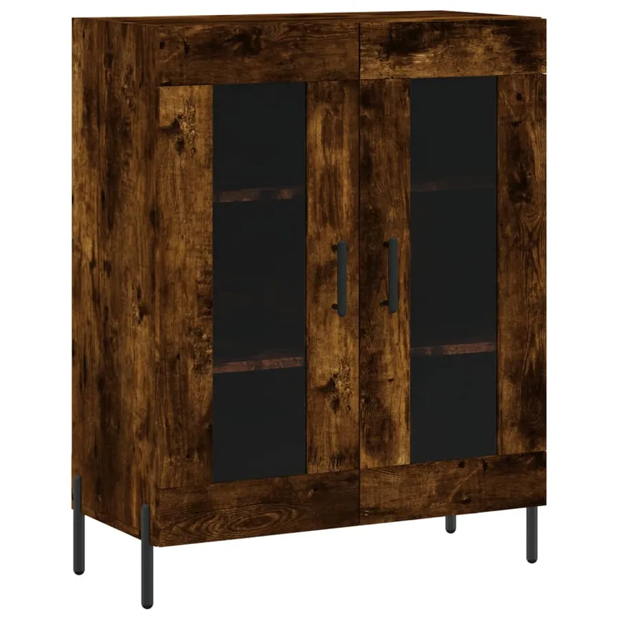 Buffet haut Chêne fumé 69,5x34x180 cm Bois d'ingénierie - 7