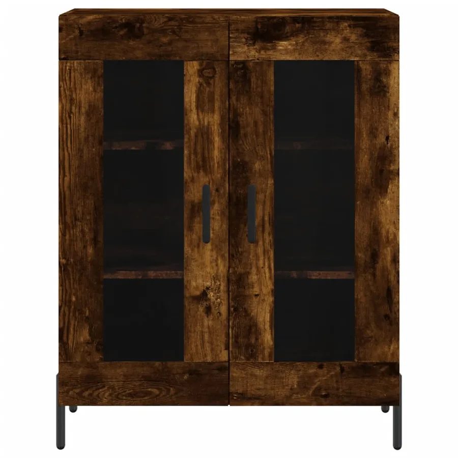 Buffet haut Chêne fumé 69,5x34x180 cm Bois d'ingénierie - 8