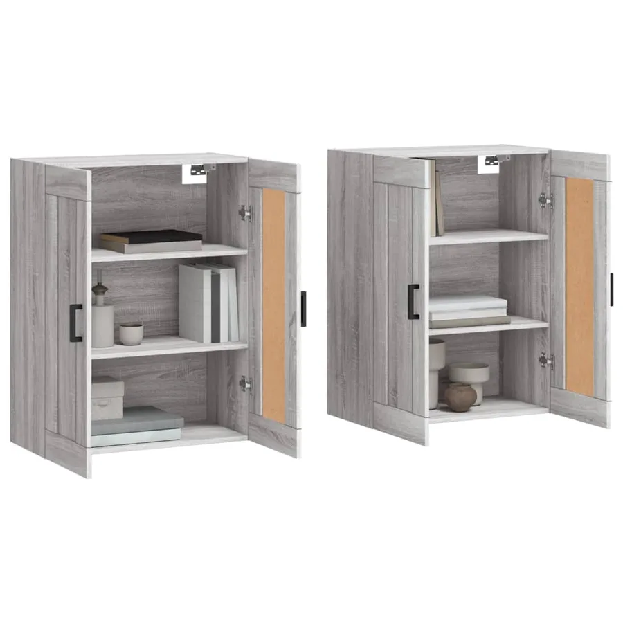 Armoires murales 2 pcs sonoma gris bois d'ingénierie - 3