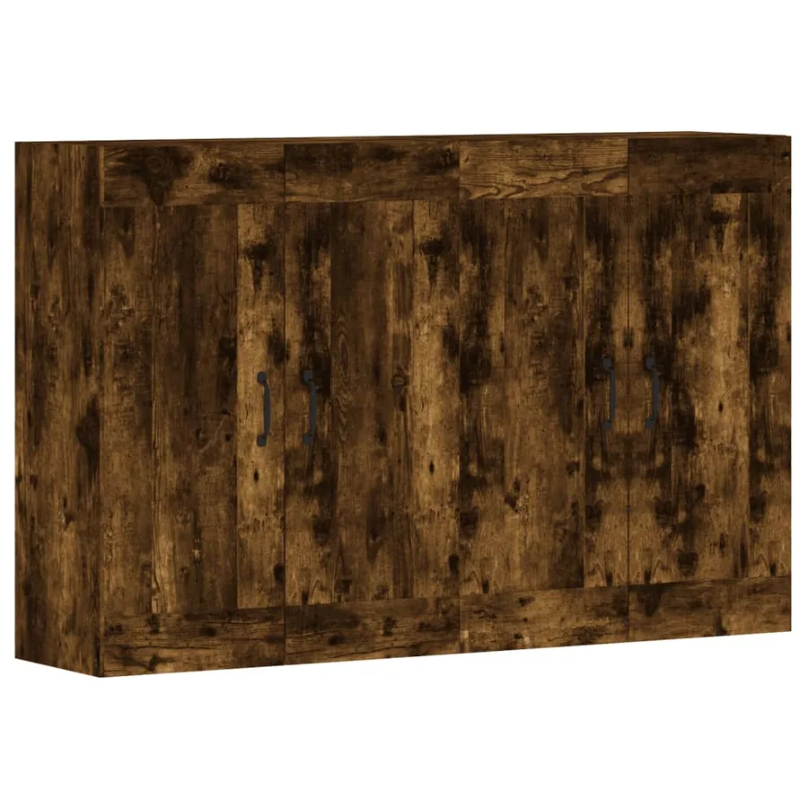 Armoires murales 2 pcs chêne fumé bois d'ingénierie - 2