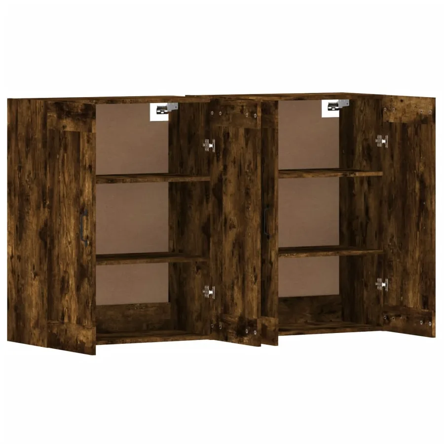 Armoires murales 2 pcs chêne fumé bois d'ingénierie - 5