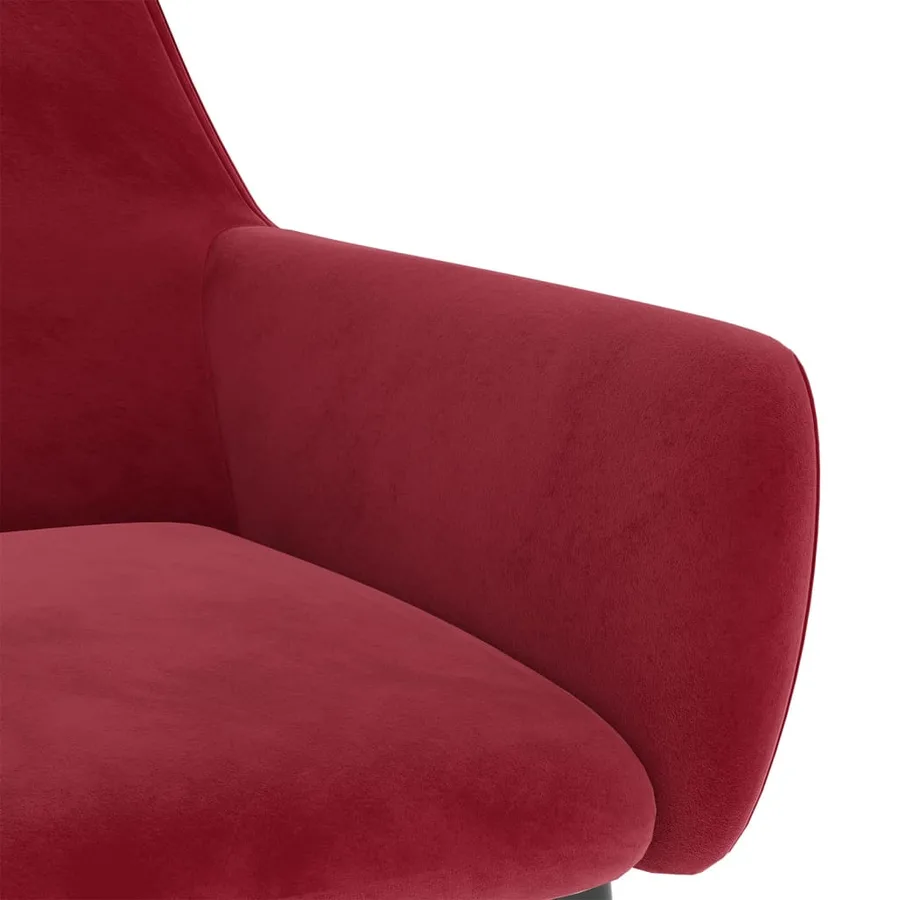 Chaise à bascule Rouge bordeaux Velours - 5