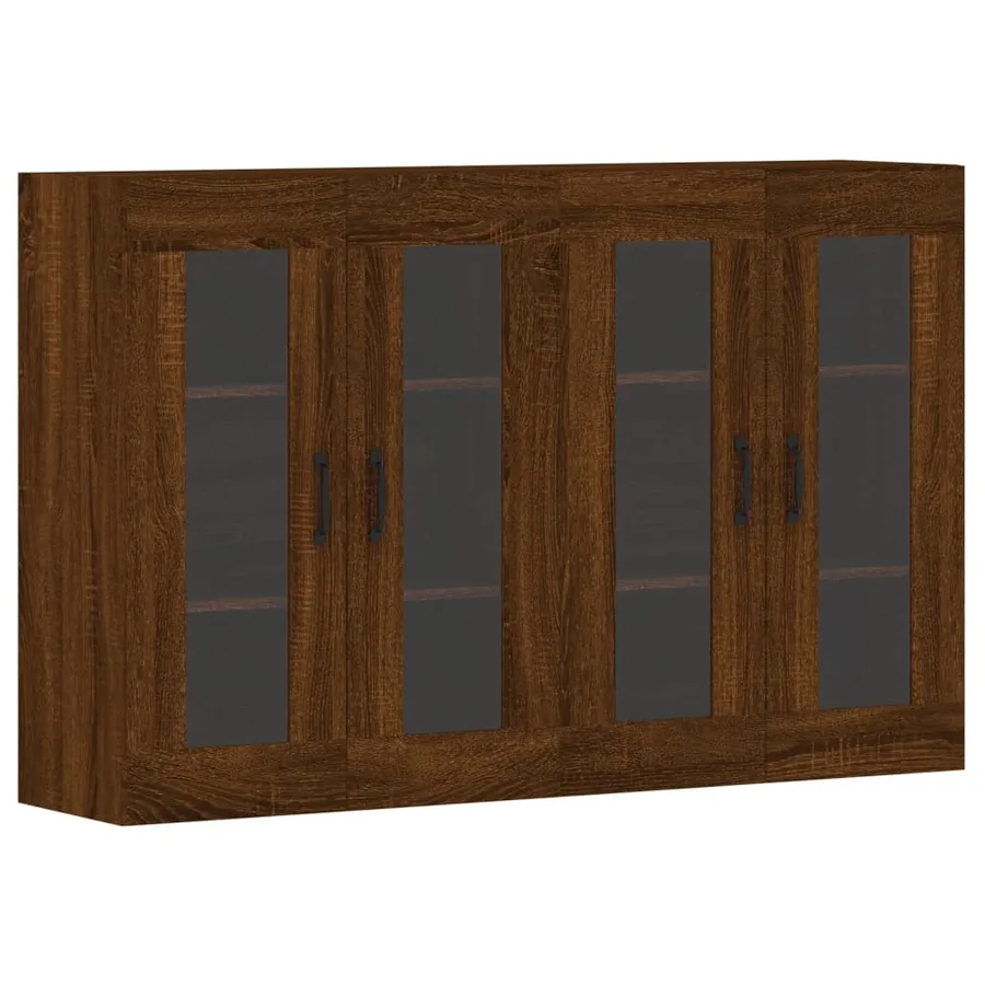 Armoires murales 2 pcs chêne marron bois d'ingénierie - 2