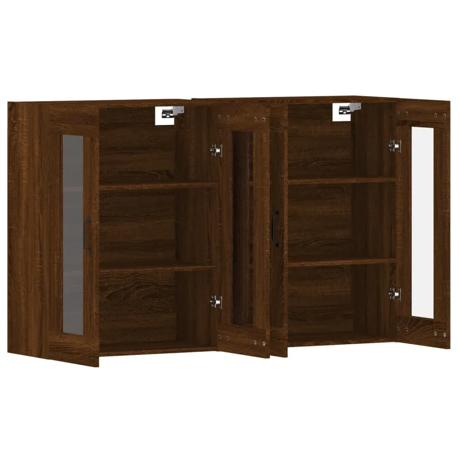 Armoires murales 2 pcs chêne marron bois d'ingénierie - 5