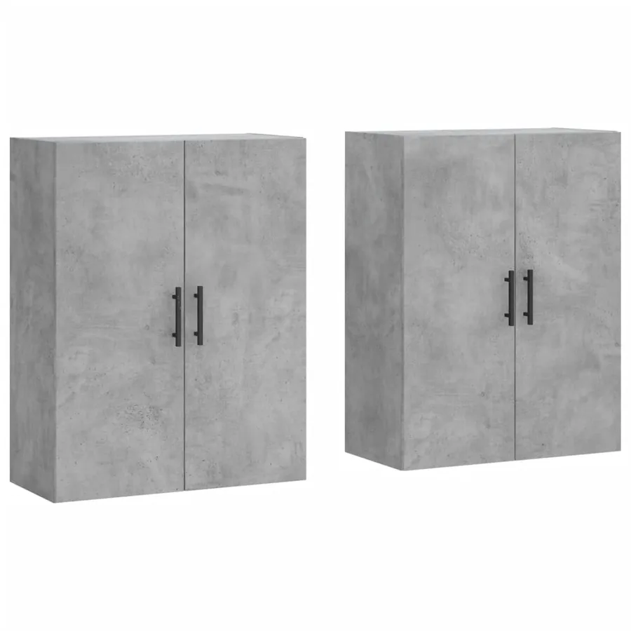 Armoires murales 2 pcs gris béton 69,5x34x90 cm - 2