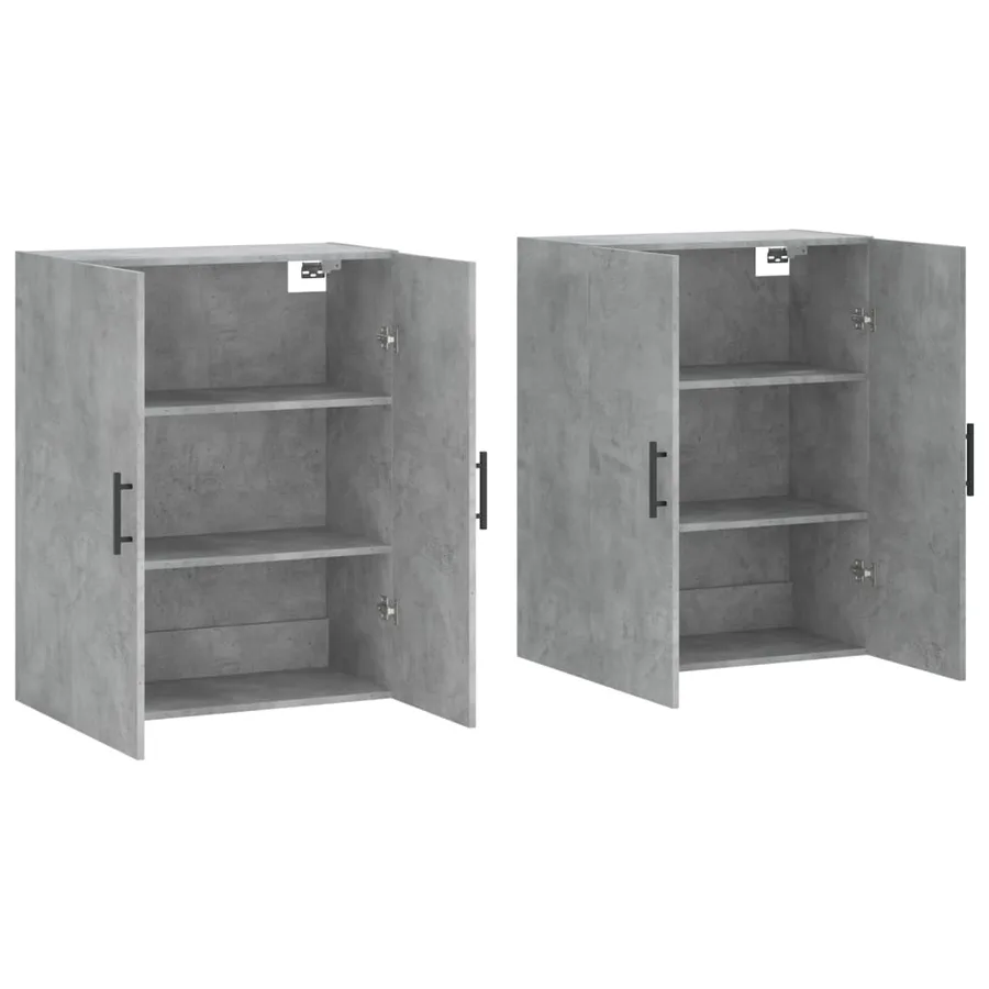 Armoires murales 2 pcs gris béton 69,5x34x90 cm - 4