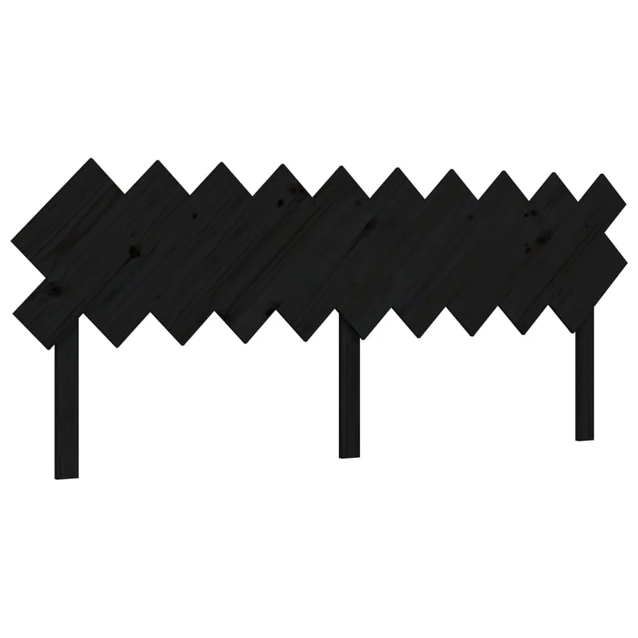 Cadre de lit sans matelas noir 200x200 cm bois massif de pin - 8