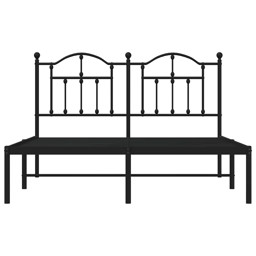 Cadre de lit métal sans matelas avec tête de lit noir 140x190cm - 5