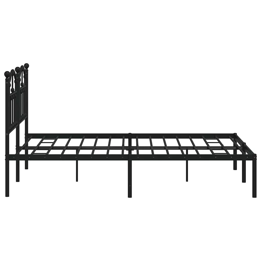 Cadre de lit métal sans matelas avec tête de lit noir 140x190cm - 6