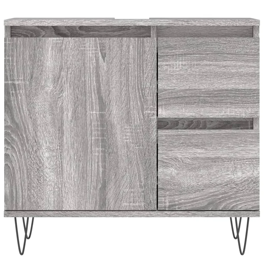 Ensemble de meubles de salle de bain 3 pcs Sonoma gris - 10
