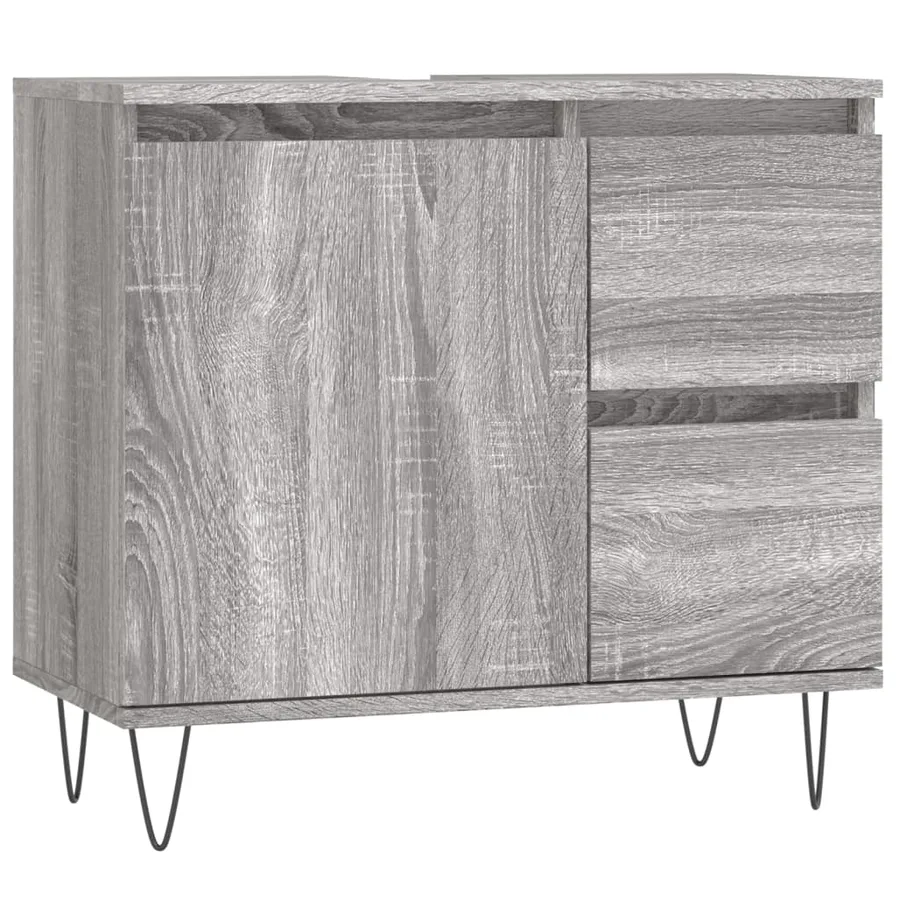 Ensemble de meubles de salle de bain 3 pcs Sonoma gris - 9