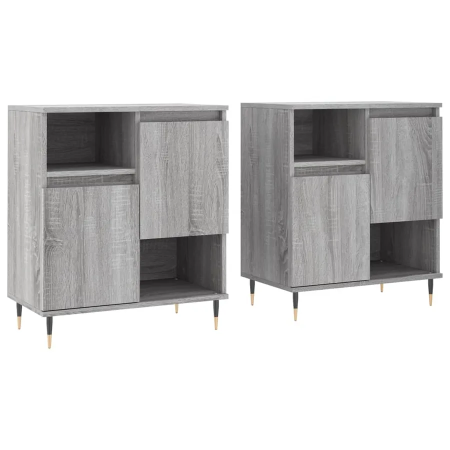 Buffets 2 pcs sonoma gris bois d'ingénierie - 2