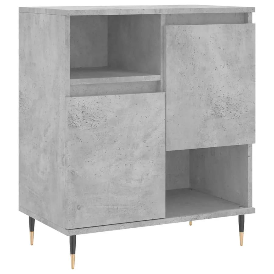 Buffets 2 pcs gris béton bois d'ingénierie - 5