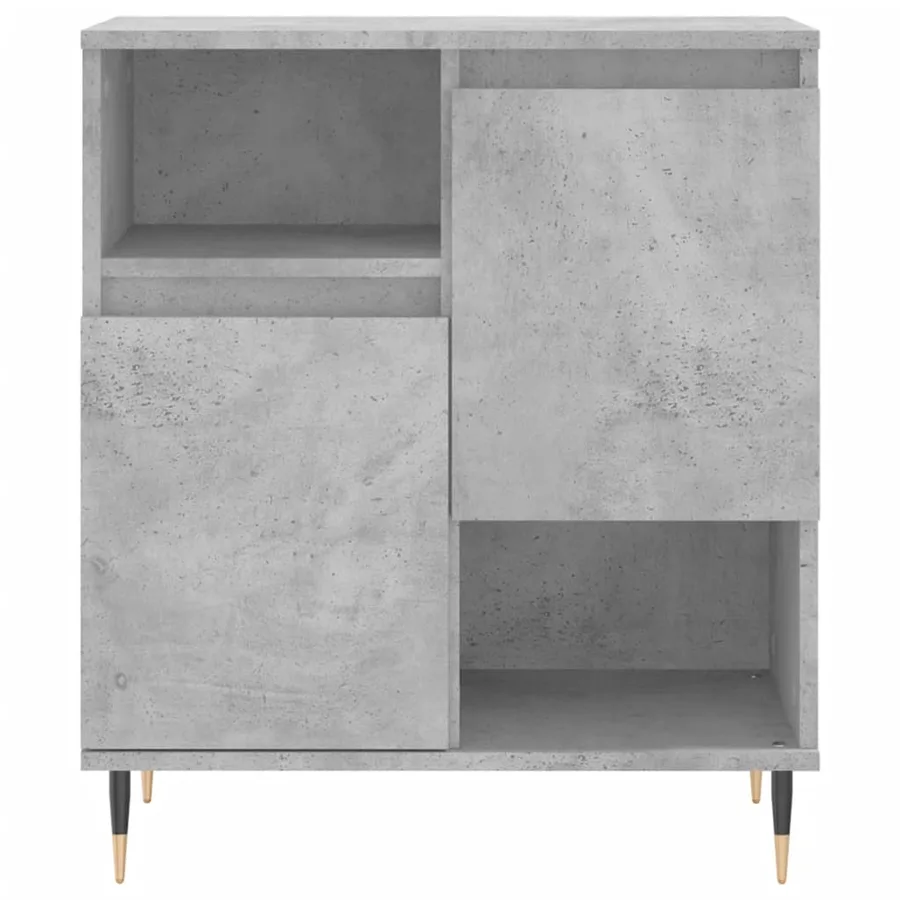 Buffets 2 pcs gris béton bois d'ingénierie - 6