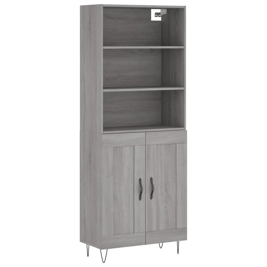 Buffet haut Sonoma gris 69,5x34x180 cm Bois d'ingénierie - 2