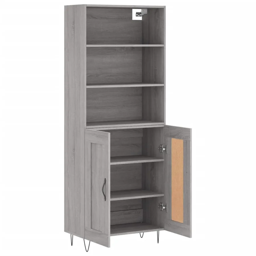 Buffet haut Sonoma gris 69,5x34x180 cm Bois d'ingénierie - 4