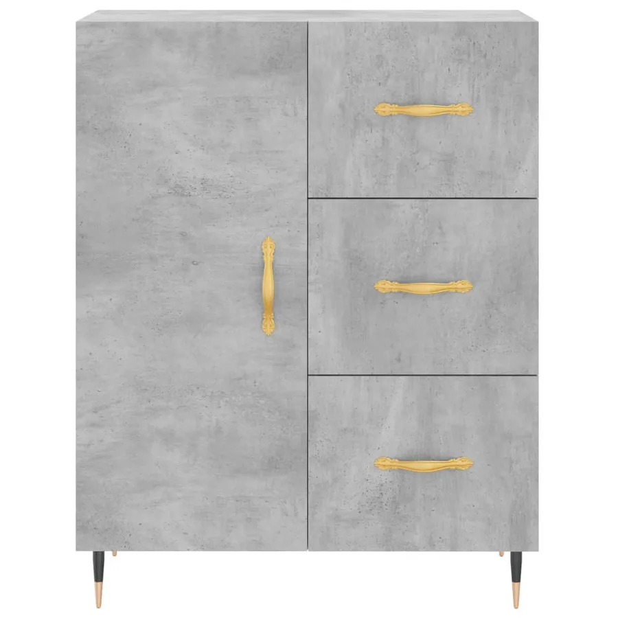 Buffet haut Gris béton 69,5x34x180 cm Bois d'ingénierie - 7