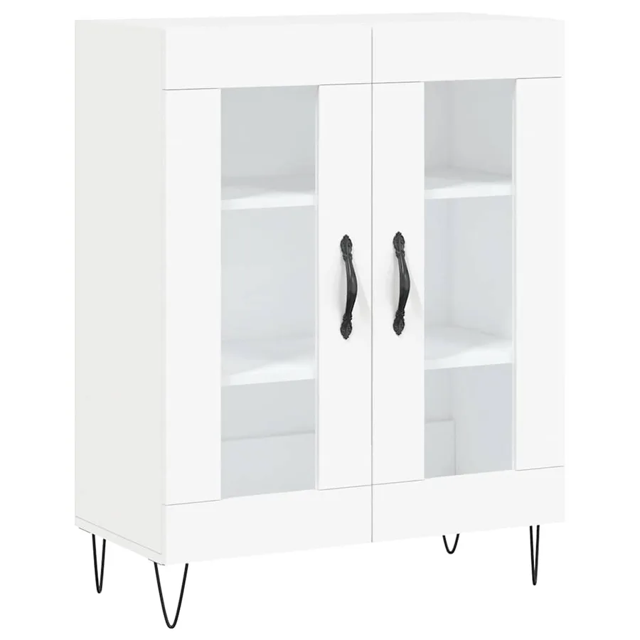 Buffet haut Blanc 69,5x34x180 cm Bois d'ingénierie - 7