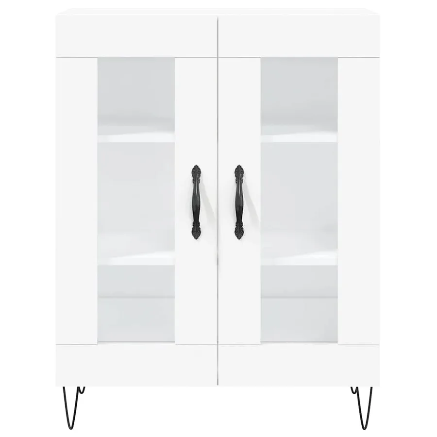 Buffet haut Blanc 69,5x34x180 cm Bois d'ingénierie - 8