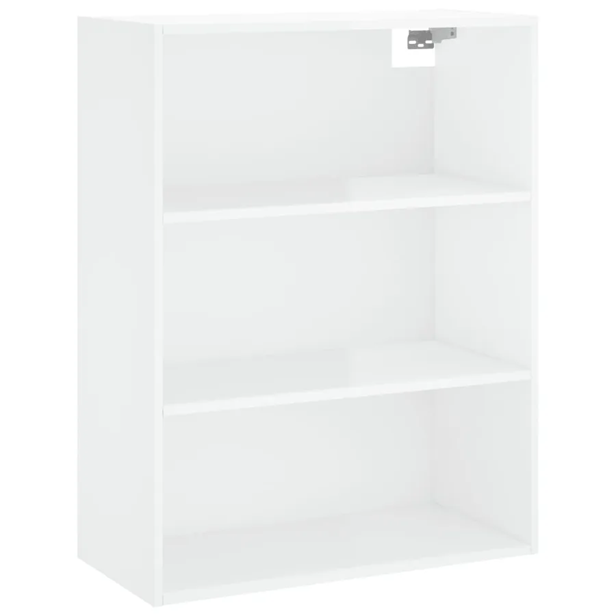 Buffet haut Blanc brillant 69,5x34x180 cm Bois d'ingénierie - 4