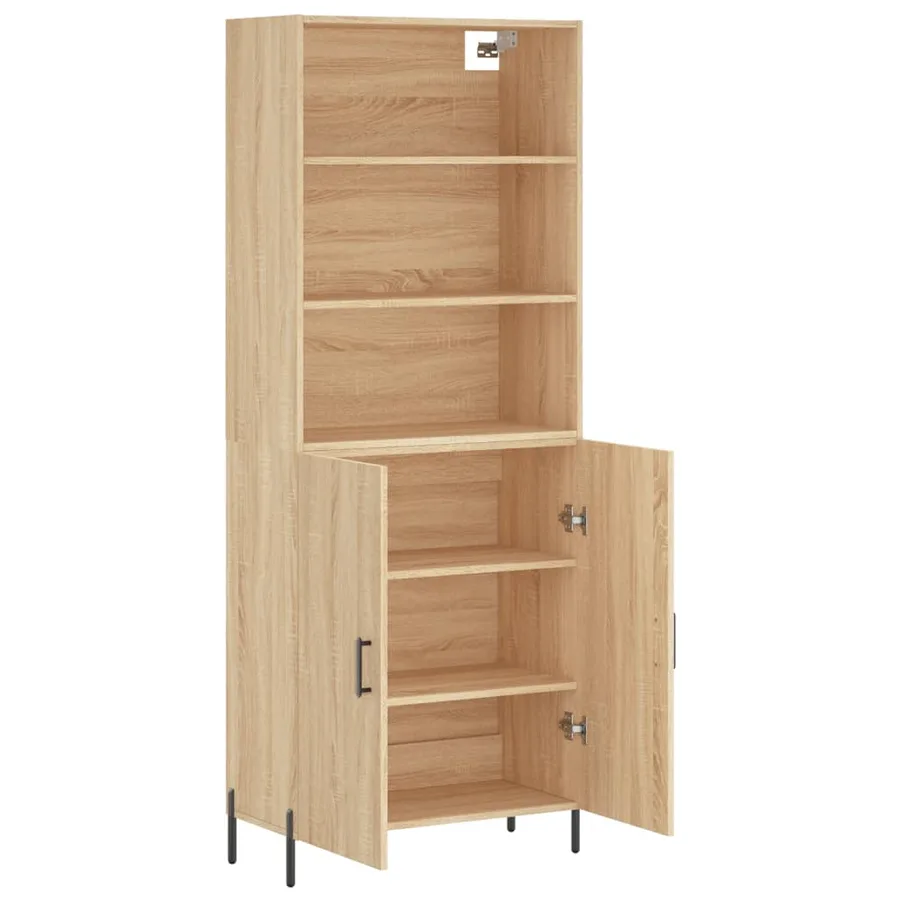 Buffet haut Chêne sonoma 69,5x34x180 cm Bois d'ingénierie - 4