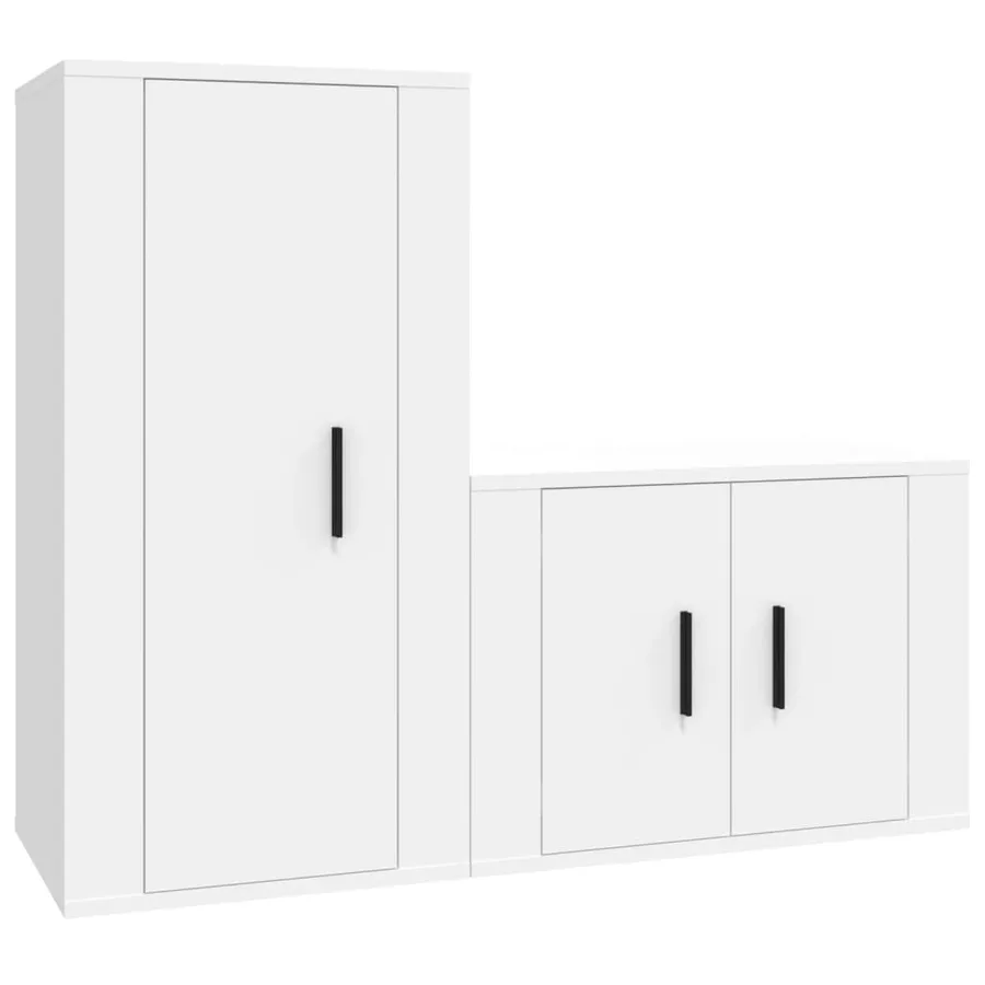 Ensemble de meubles TV 2 pcs Blanc Bois d'ingénierie - 2