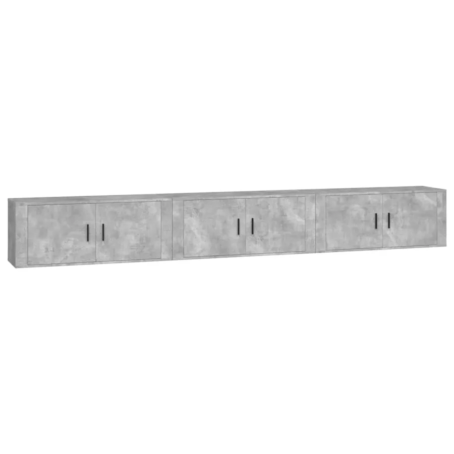 Meubles TV muraux 3 pcs gris béton 100x34,5x40 cm - 2