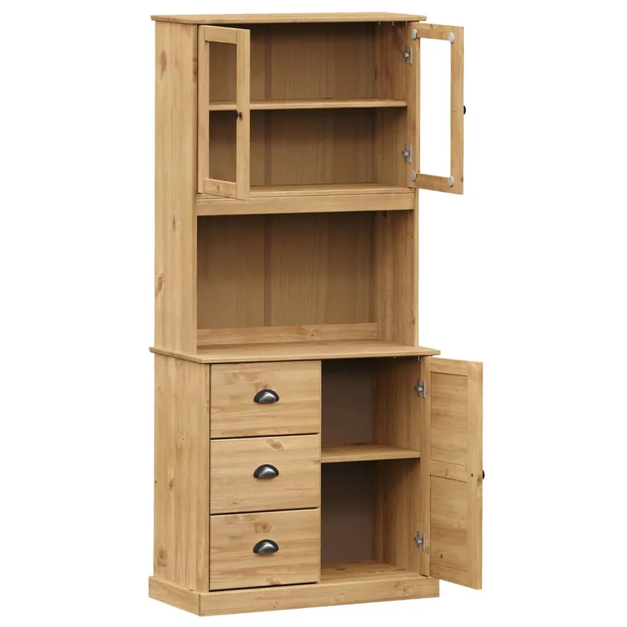 Buffet haut VIGO 78x40x175 cm bois massif de pin - 4