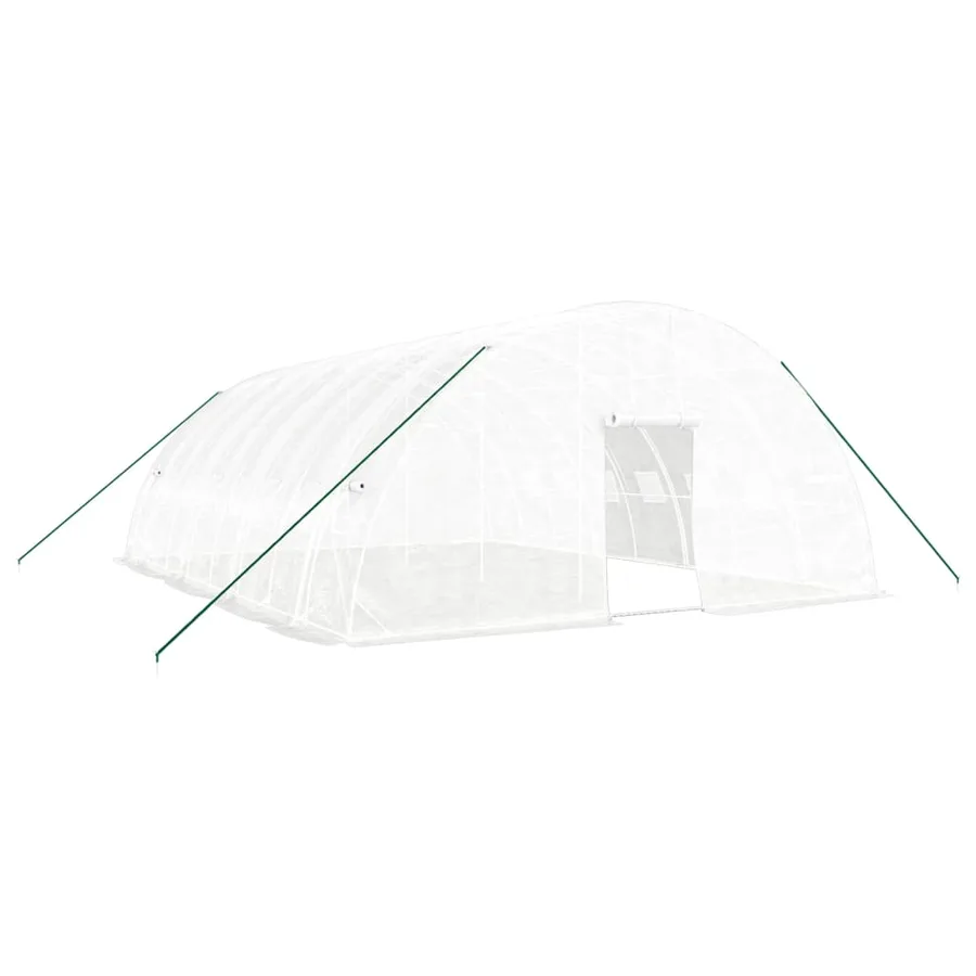 Serre avec cadre en acier blanc 48 m² 8x6x2,85 m - 2