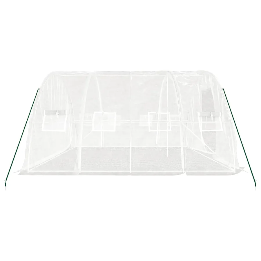 Serre avec cadre en acier Blanc 20 m² 5x4x2,3 m - 5