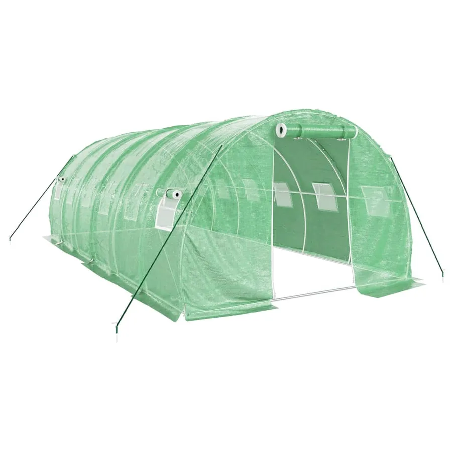 Serre avec cadre en acier vert 18 m² 6x3x2 m - 2