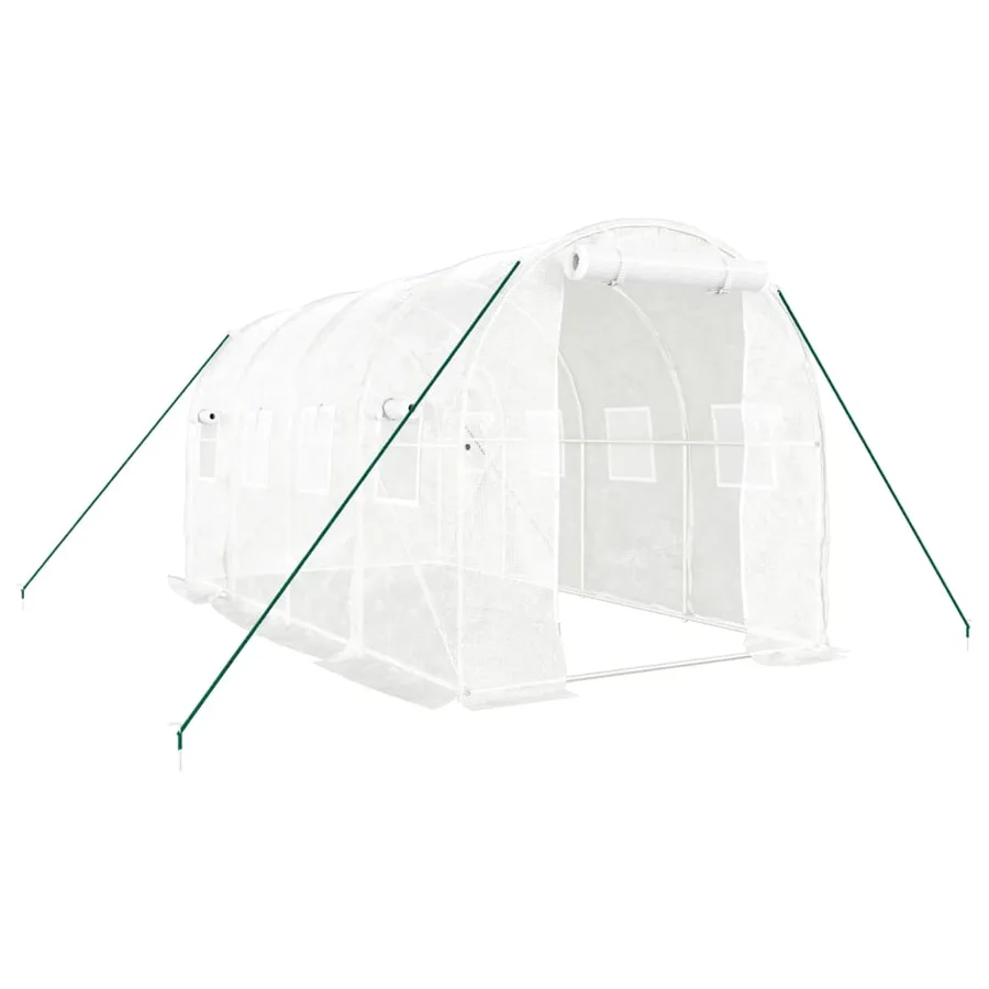 Serre avec cadre en acier blanc 8 m² 4x2x2 m - 2