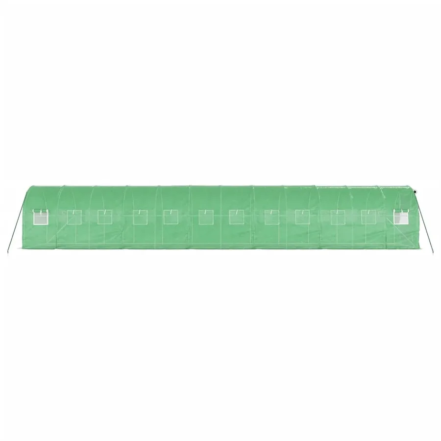 Serre avec cadre en acier vert 24 m² 12x2x2 m - 5