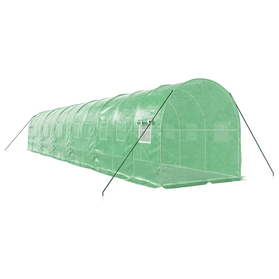 Serre avec cadre en acier vert 24 m² 12x2x2 m - 6