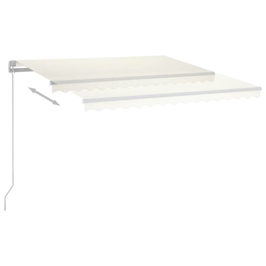 Auvent manuel rétractable avec LED 300x250 cm Crème - 6