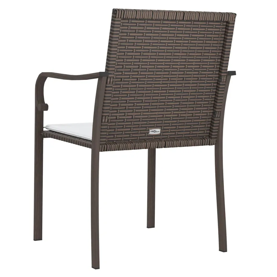 Chaises de jardin et coussins lot de 6 marron 56x59x84 cm rotin - 6