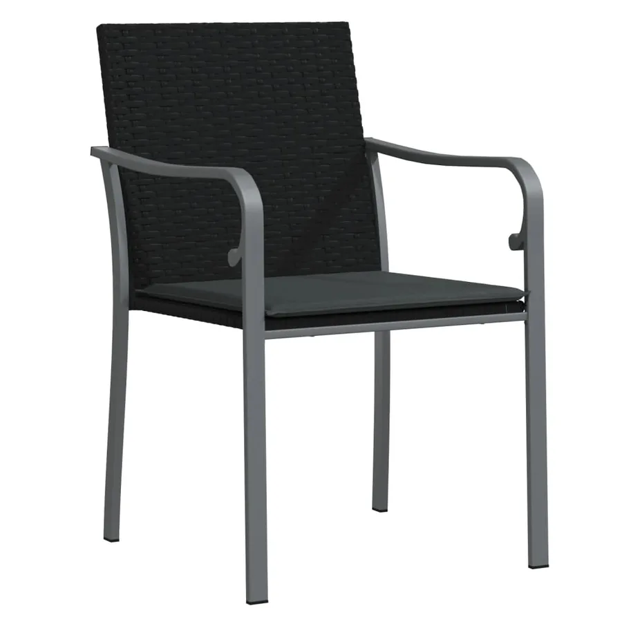 Ensemble à manger de jardin 9 pcs coussins résine tressée acier - 5