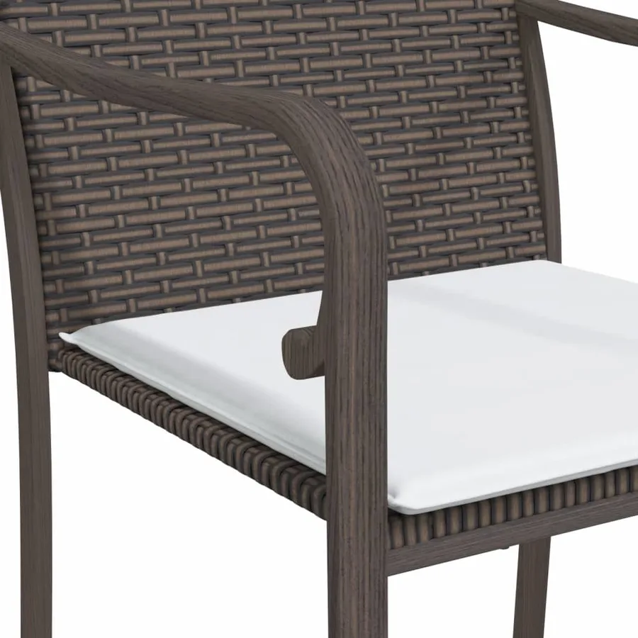Ensemble à manger de jardin 5 pcs coussins résine tressée acier - 9