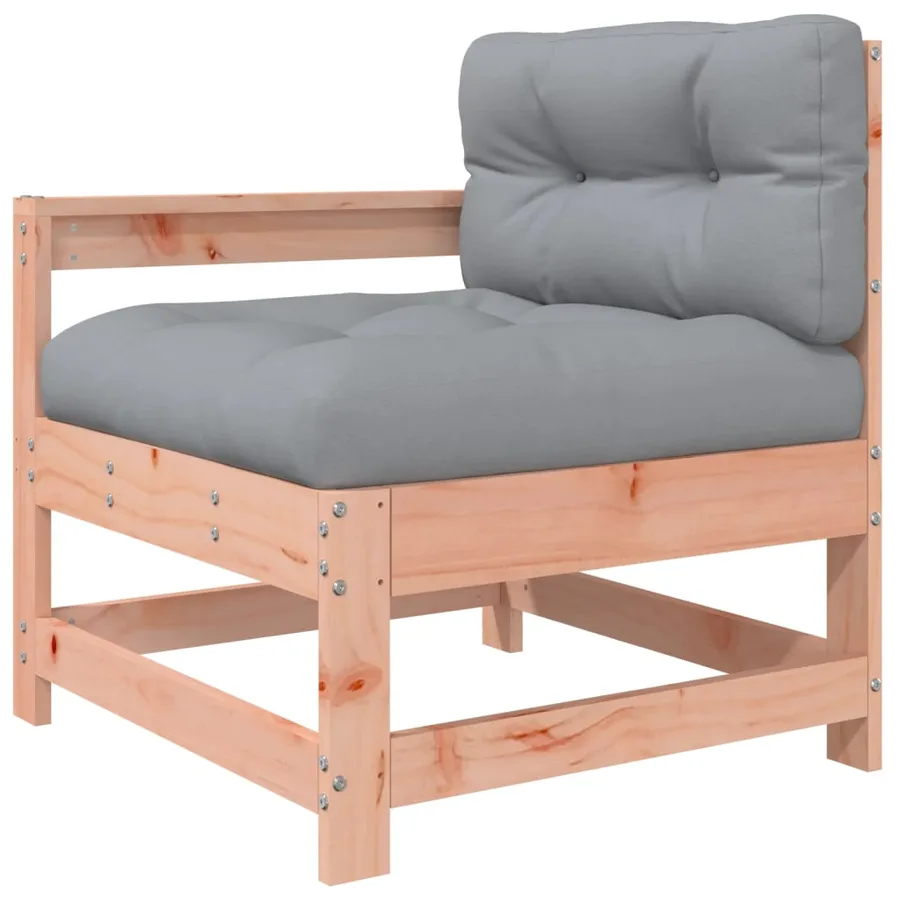 Salon de jardin 7 pcs avec coussins bois massif douglas - 5