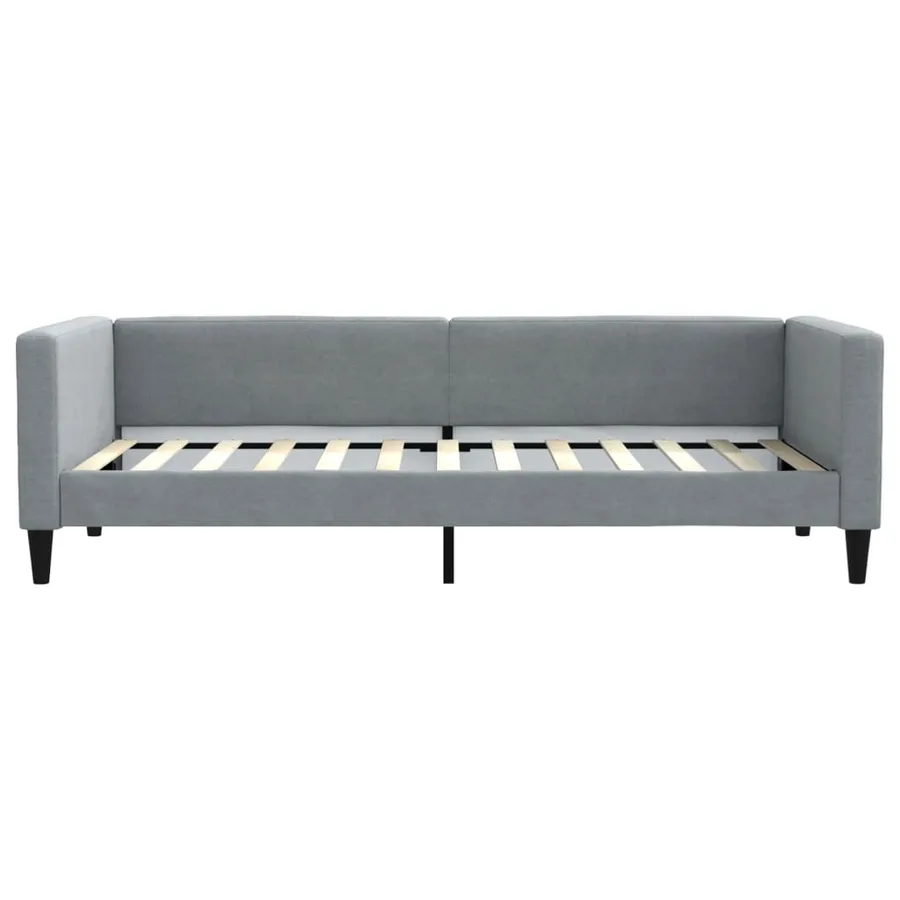 Lit de jour avec matelas gris clair 90x200 cm tissu - 4