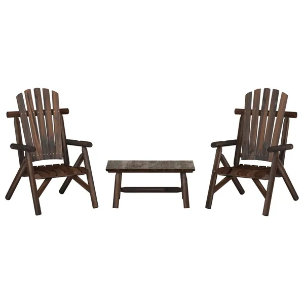 Ensemble de salon de jardin 3 pcs bois massif d'épicéa