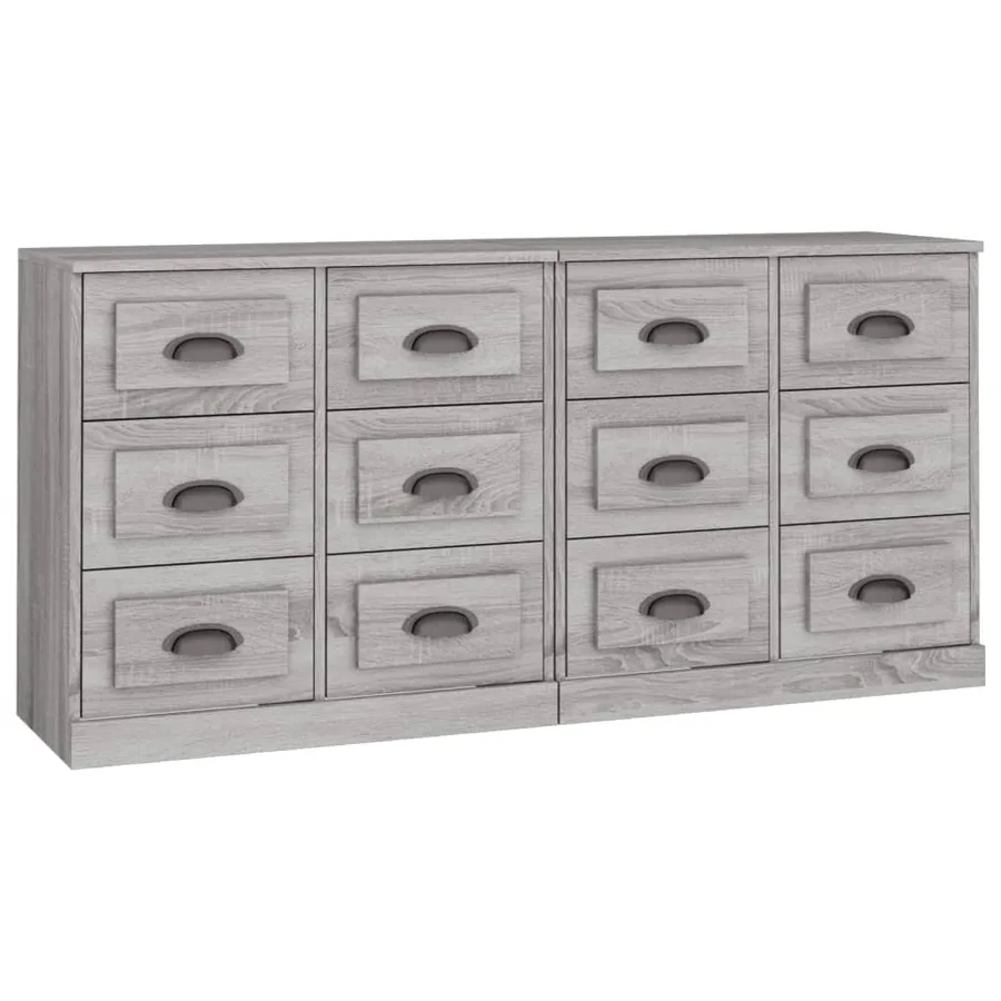 Buffets 2 pcs sonoma gris bois d'ingénierie - 2