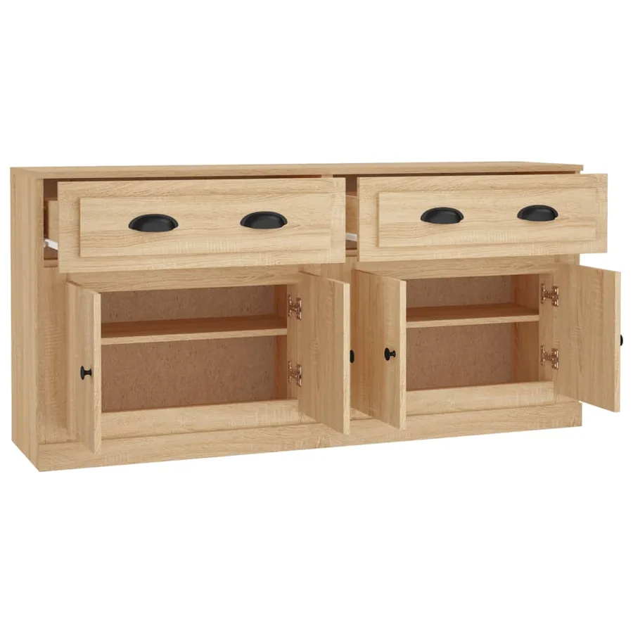 Buffets 2 pcs chêne sonoma bois d'ingénierie - 6