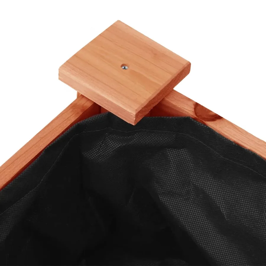Jardinière sur roues avec doublure brun 71x37x80 cm bois sapin - 5
