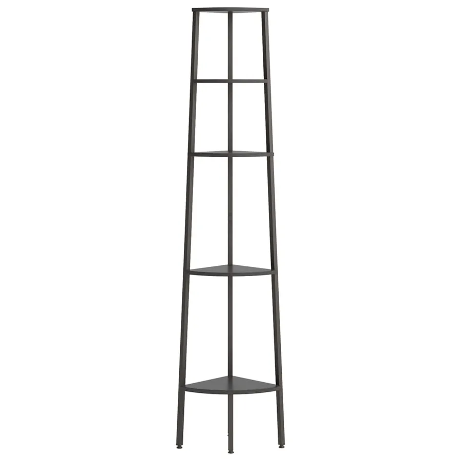Étagère d'angle 5 niveaux Noir 45,5x31,5x180 cm - 3