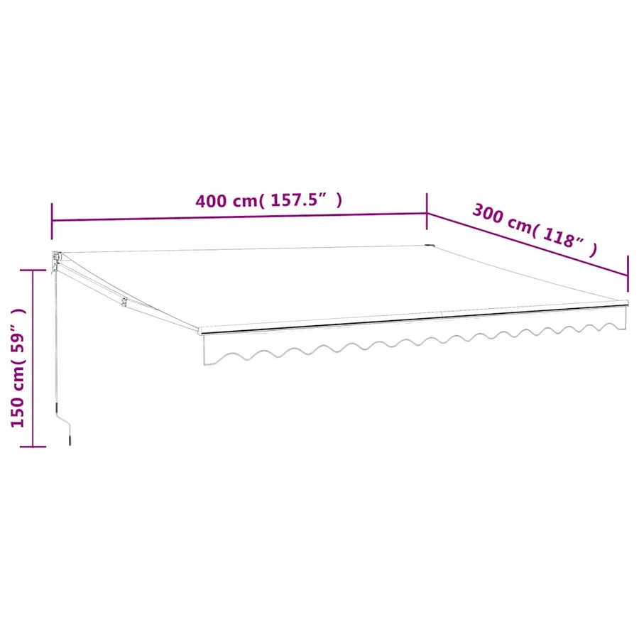 Auvent rétractable automatique crème 4x3 m - 10