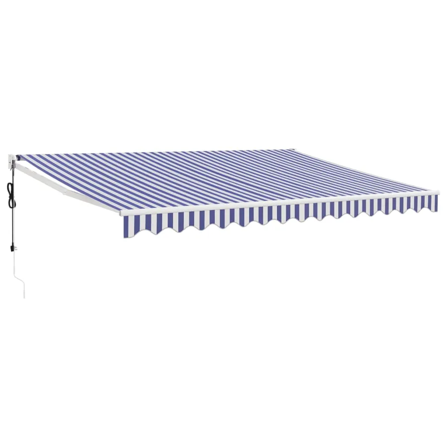 Auvent rétractable automatique bleu et blanc 4x3 m - 2