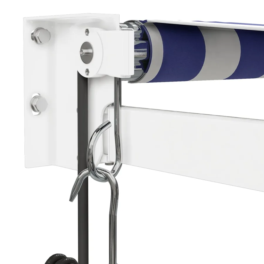Auvent rétractable automatique bleu et blanc 4x3 m - 7