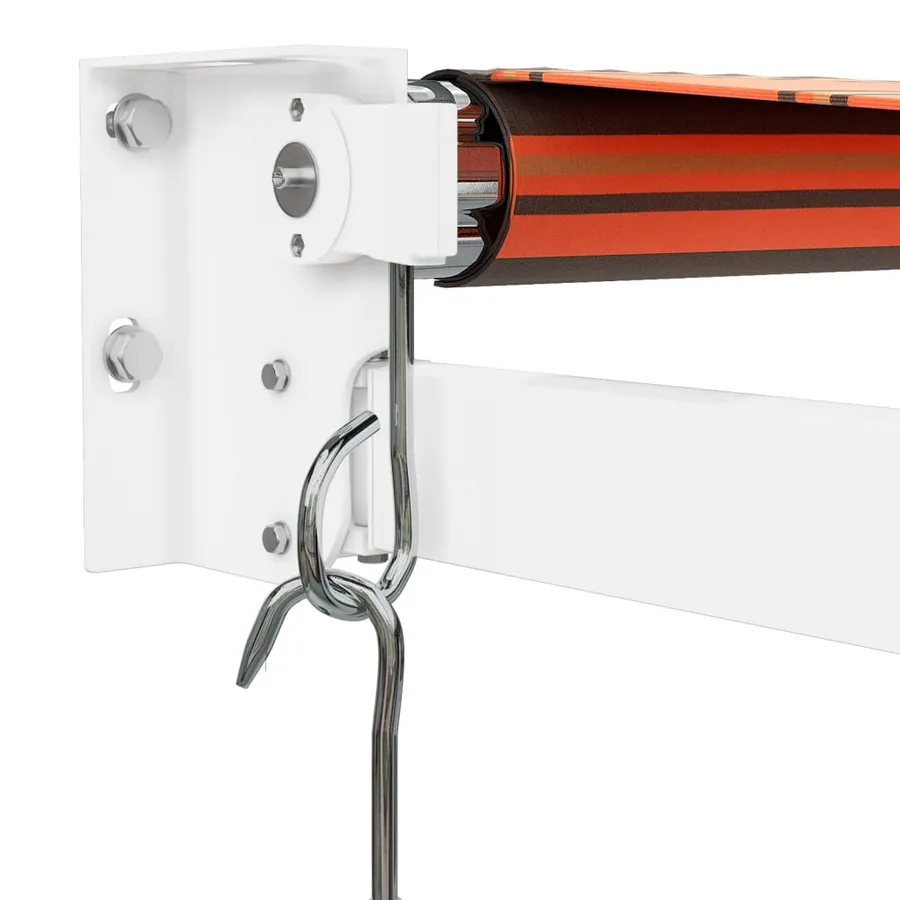 Auvent rétractable orange et marron 4,5x3 m tissu et aluminium - 7