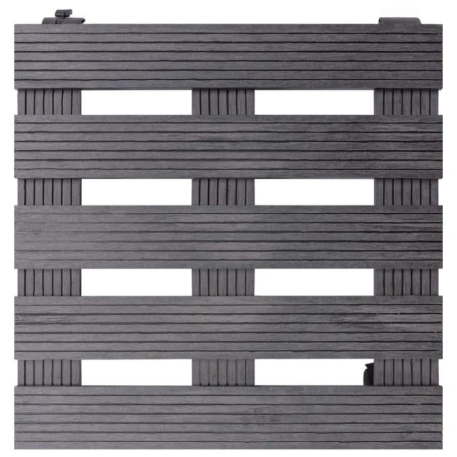 Chariots à plantes 4 pcs Gris 30x30x7,5 cm WPC - 3